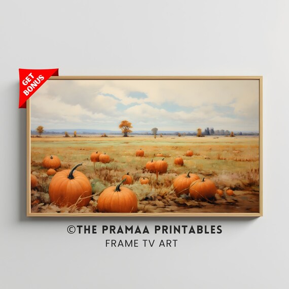 Pumpkin Field Harvest Autumn Landscape Fall Pumpkins Patch Poster