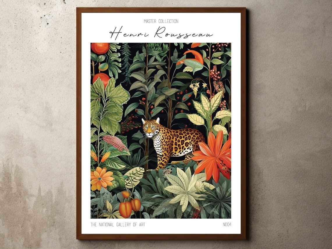 Henri Rousseau Master Collection Leopard In Dense Jungle Poster