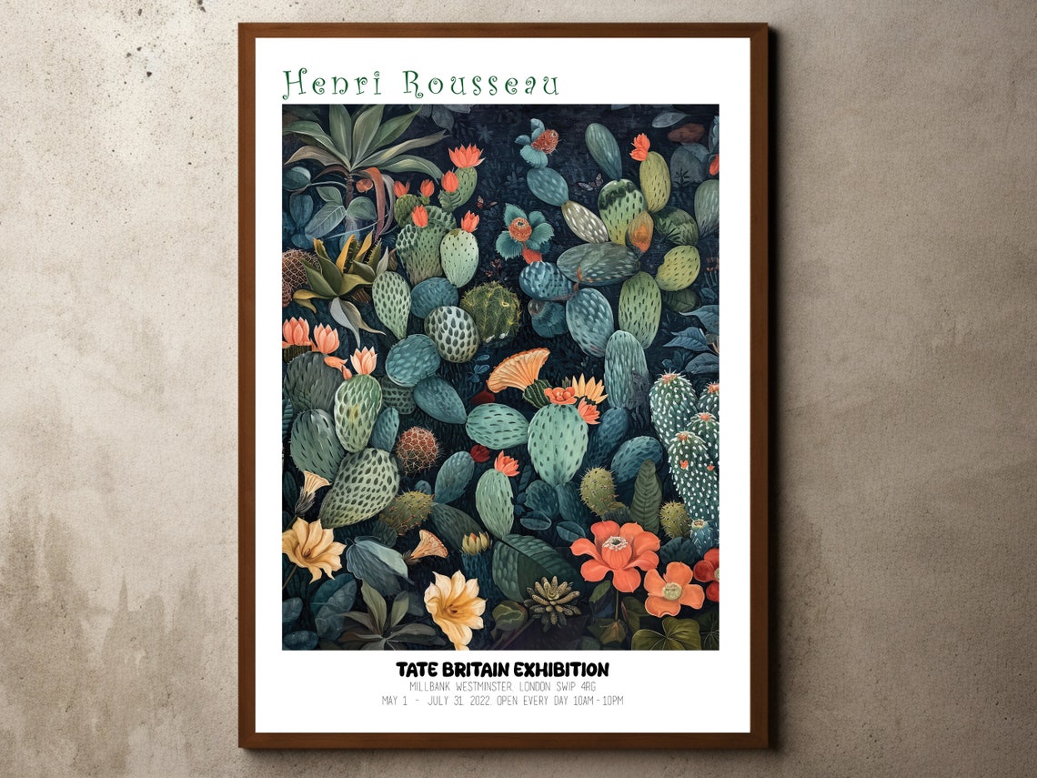 Henri Rousseau Tate Britain Cactus Garden Exhibition Poster Botanical
