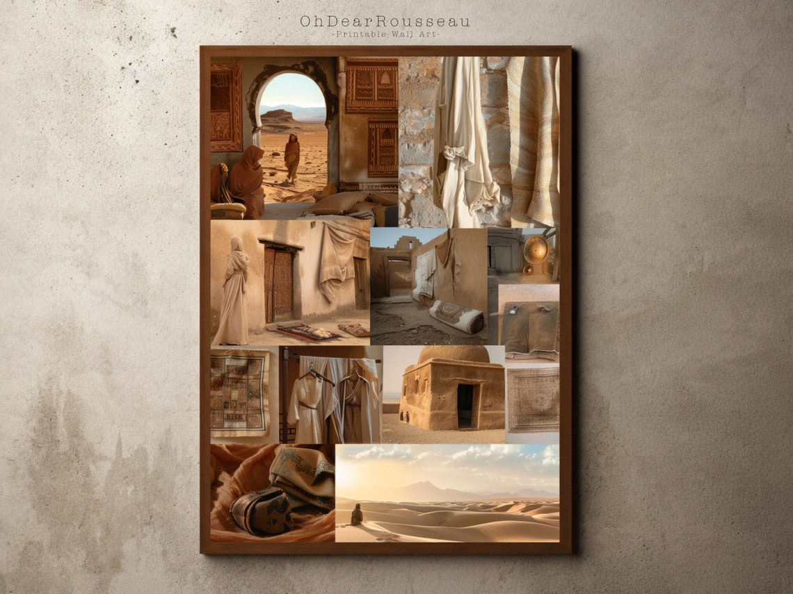 Desert Mood Board Photo Collage Middle Eastern Architecture Print