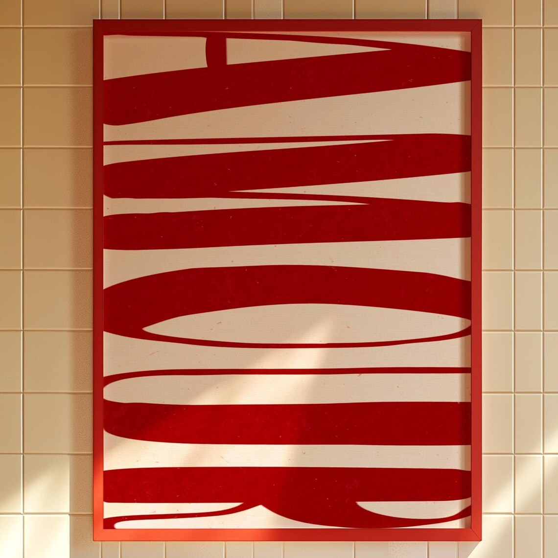 Amour Red Retro 70s Typography French Love Word Art Wall Poster
