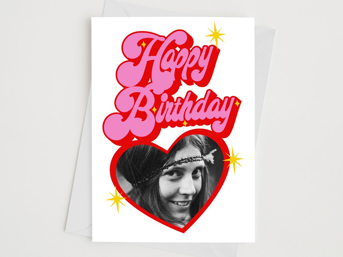 Personalised Photo Card, Happy Birthday Heart