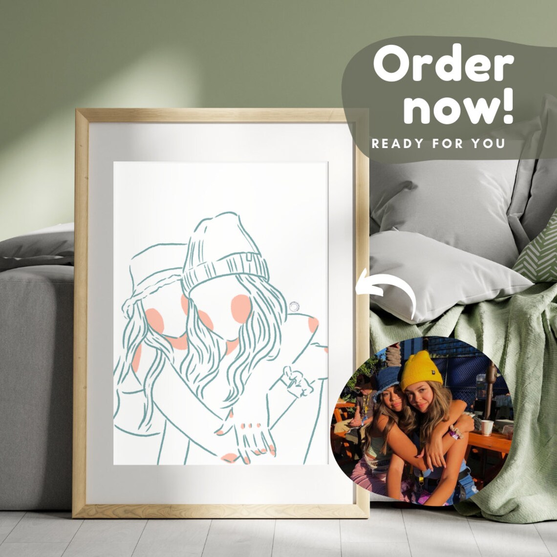 Loving Couple Embrace Ring Detail Minimalist Line Art Wedding Poster - Image 4