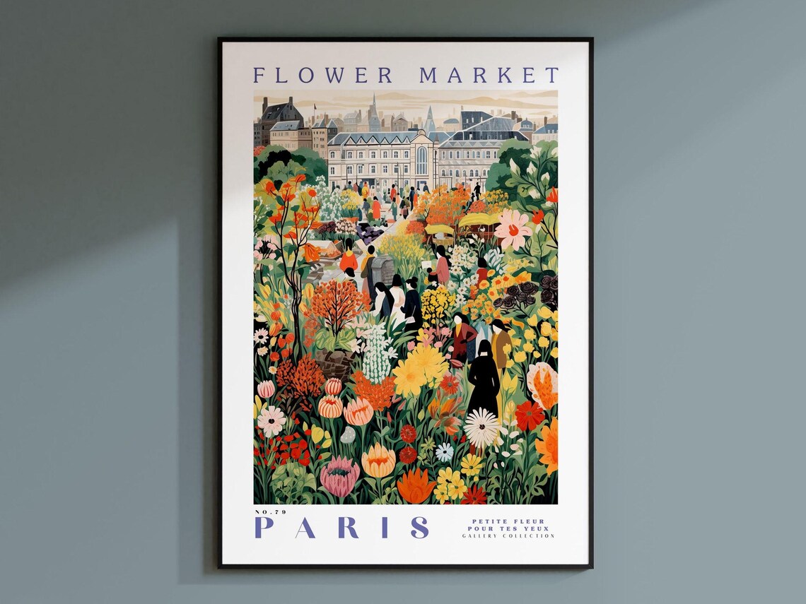 Flower Market Paris, France Travel Art Print