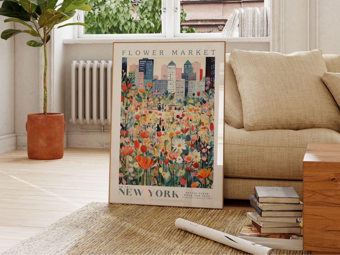 Flower Market, New York Travel Poster - Image 2