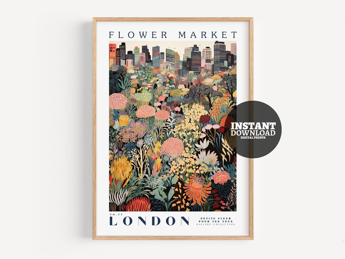 Flower Market London Botanical Art Print