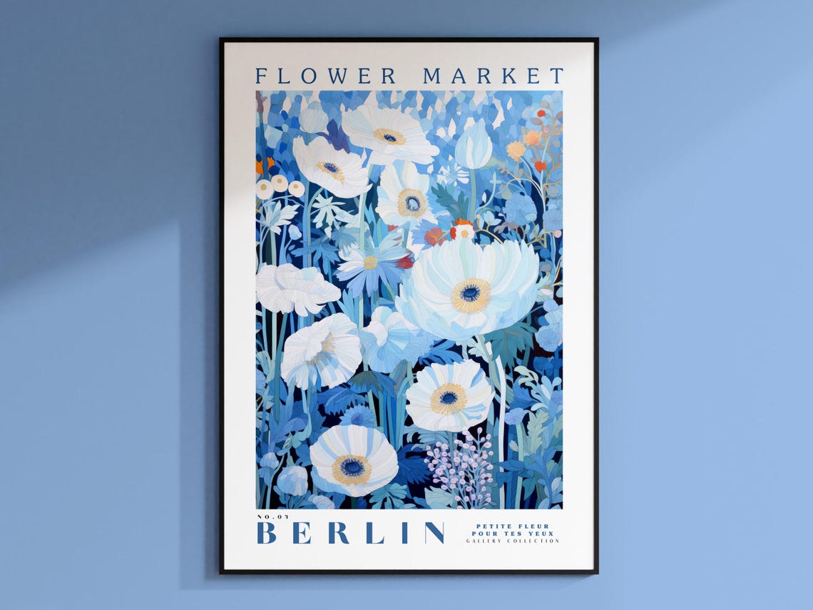 Berlin Flower Market, Floral Abstract Wall Art Print