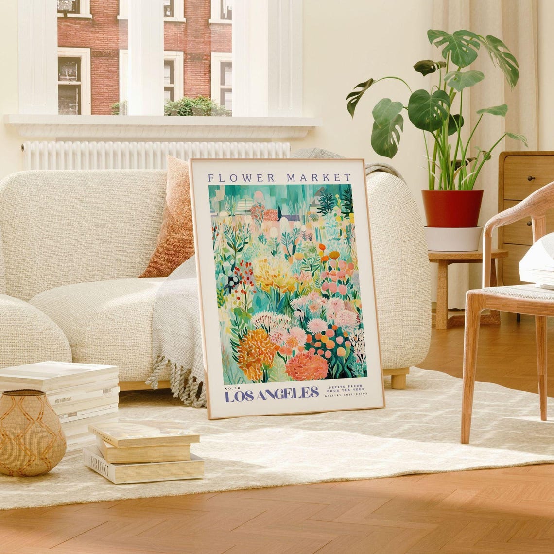 Los Angeles Flower Market Art Print, Emerald Green - Image 2