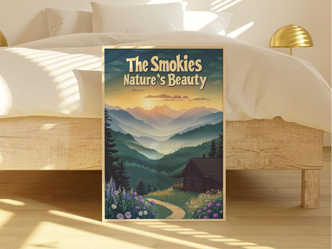 National Park Retro Travel Poster, Vintage Landscape