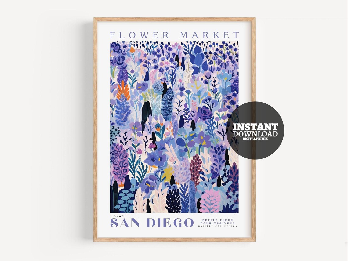 Flower Market Print, San Diego Botanical Art
