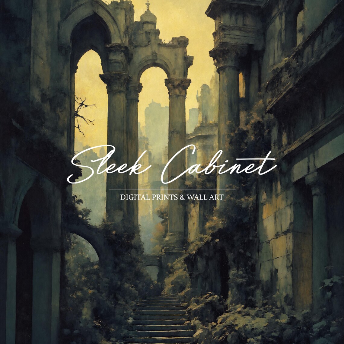 Gothic Cathedral Ruins Art Print, Dark Academia - Image 4