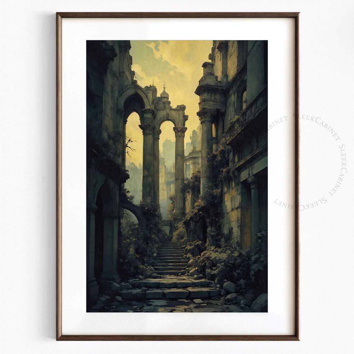 Gothic Cathedral Ruins Art Print, Dark Academia - Image 2