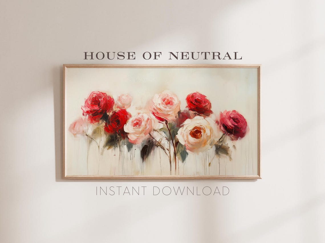 Frame Tv Art Flower Art Valentines Day Tv Art Love Art Frame Tv Art Oil Painting Neutral Art Cottagecore 169 Ratio Tv244 - Image 4