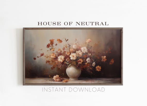 Frame Tv Art Fall Florals Dark Moody Fall Tv Art Rustic Vintage Flowers Cottage Core Autumn Fall Thanksgiving 169 Ratio Tv7
