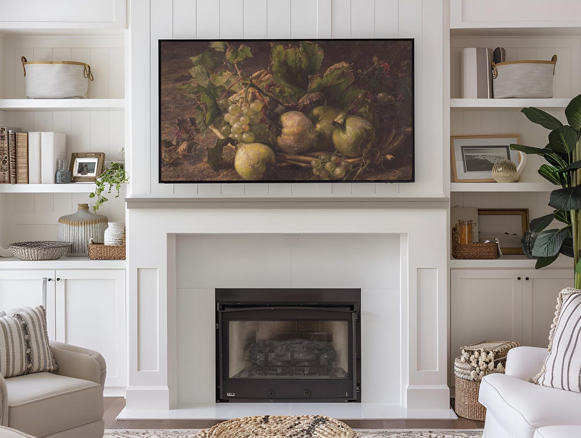 Frame Tv Art Pear Still Life 19th Century Art Real Vintage Fall Painting Rustic Vintage Art Muted Neutral Tv Art 169 Ratio Tv62 - Image 4