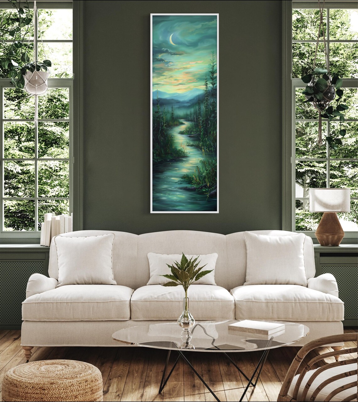Misty Crescent Moon Forest, British Columbia Art Print - Image 5