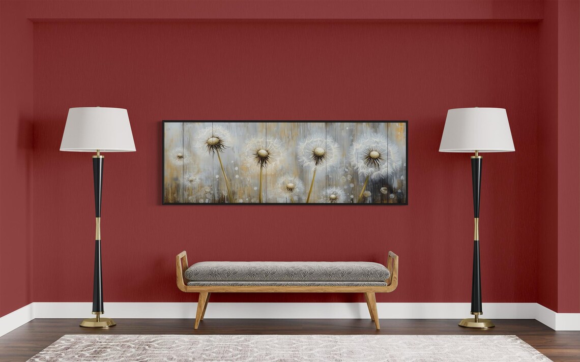 Rustic Dandelion Panoramic Art Print, Countryside Scene - Image 4