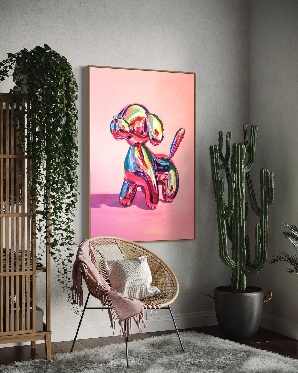 Balloon Dog Print, Pop Culture Pup in Blush Pink - Image 4