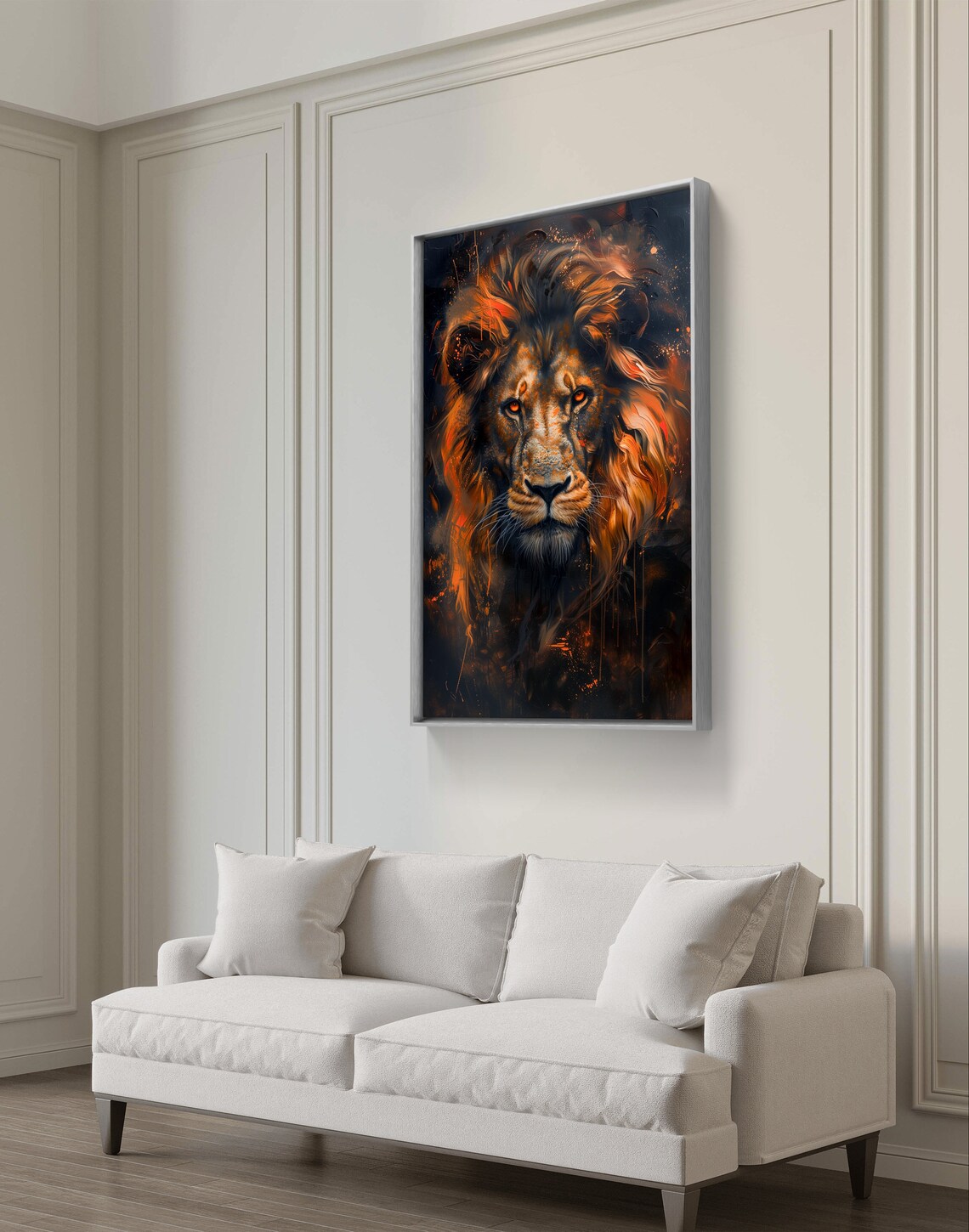 King Lion Art Print, Exotic Realistic Portrait - Image 5