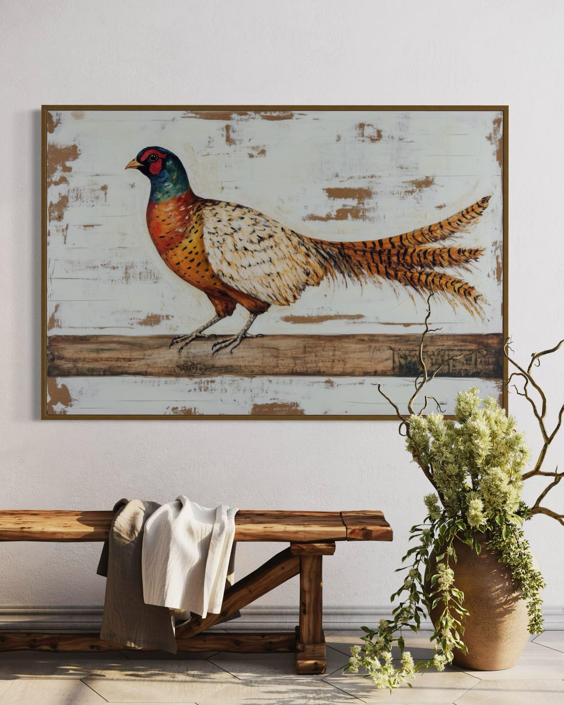 Rustic Pheasant Wall Art Vintage Bird Farmhouse Wildlife Print Poster - Image 5