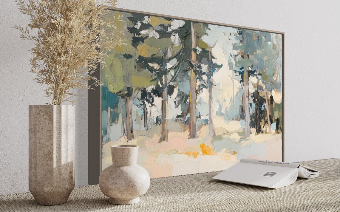 Impressionist Pine Tree Art Print, Rustic Forest - Image 5