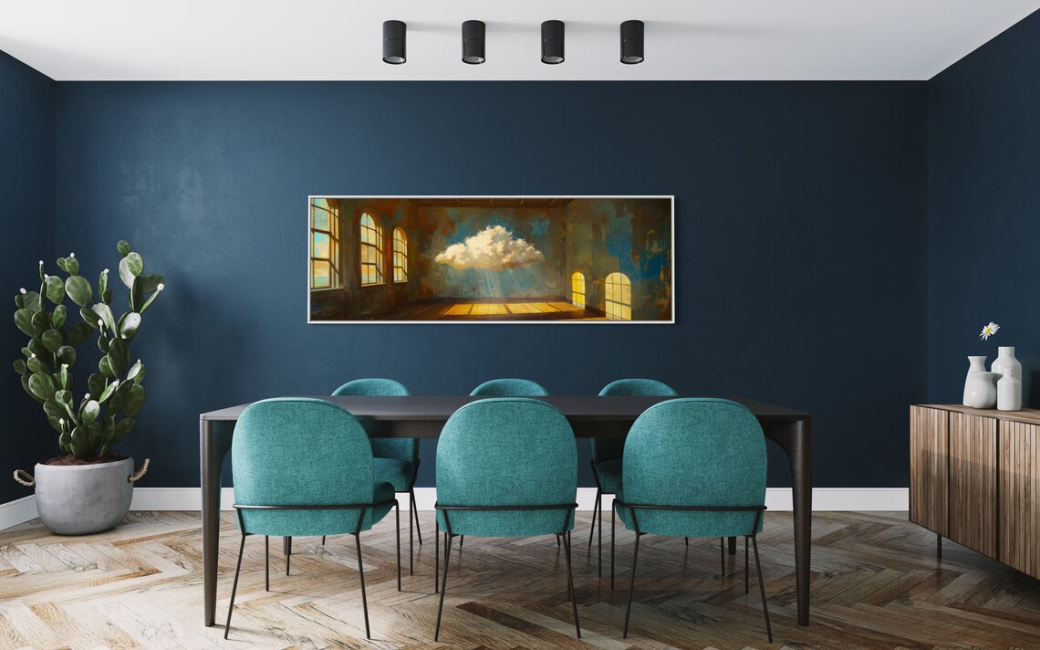 Surreal Cloud Vintage Illustration, Panoramic Art Print - Image 2