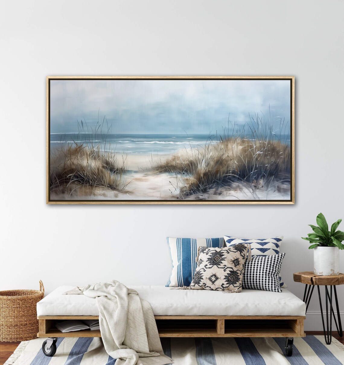 Seashore Whisper Beach Grass Art Print, Coastal Sky - Image 2