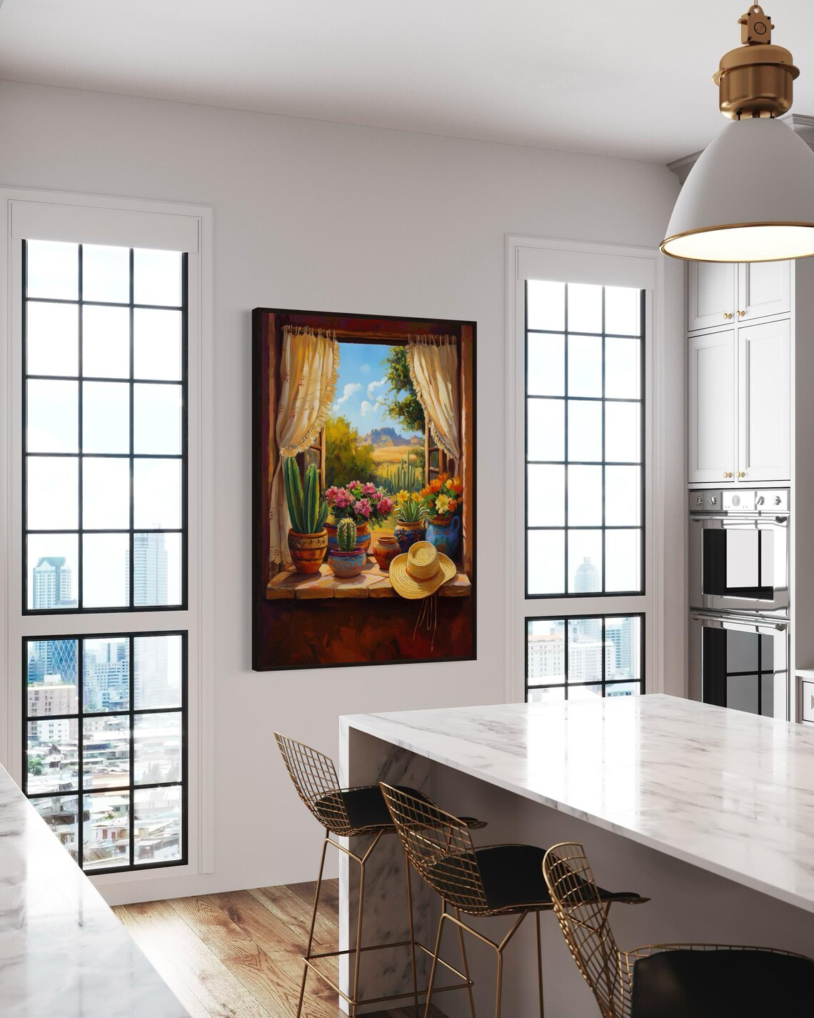 Mexican Window View Rustic Hacienda Art Print - Image 2
