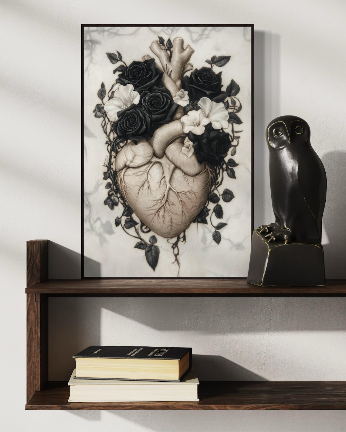 Gothic Anatomical Heart, Dark Botanical Art Print - Image 5
