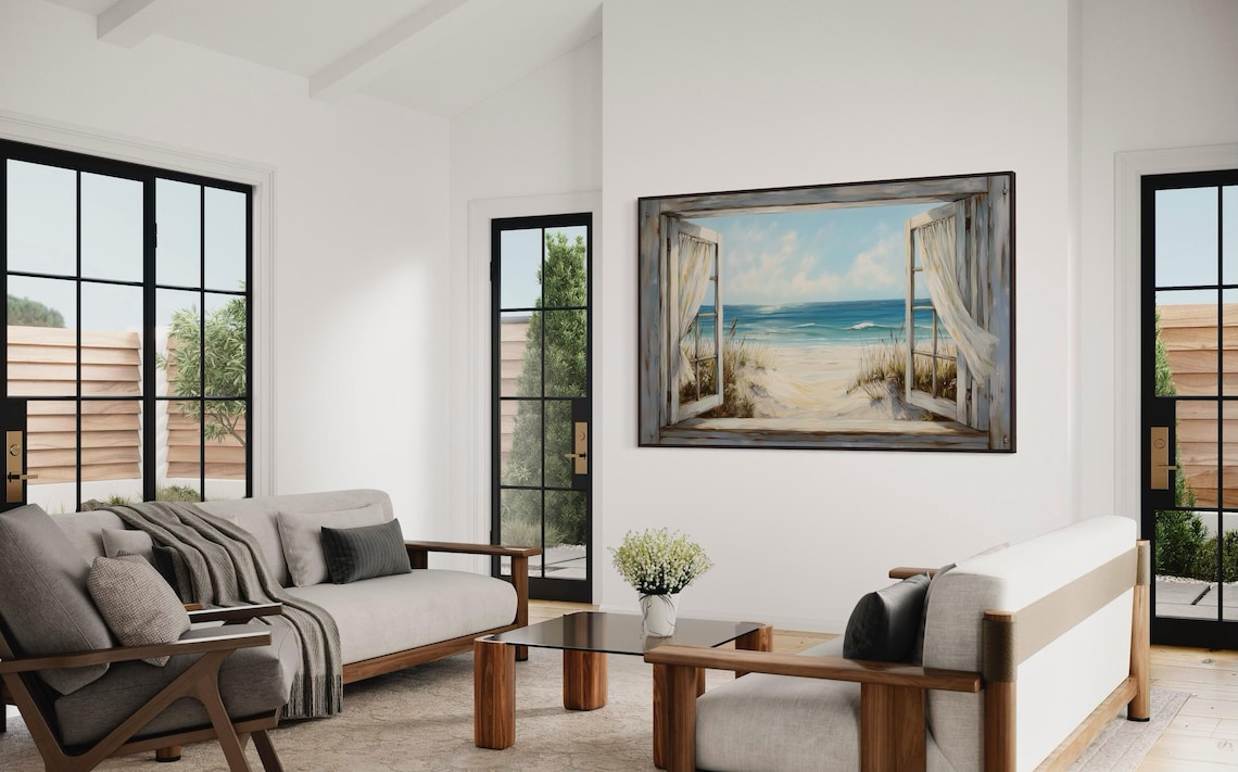 Coastal Window View Seascape Art Print, Nautical Decor - Image 5