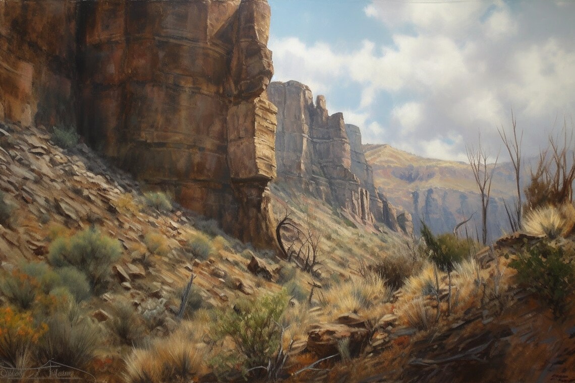 Desert Landscape Boho Art Print, Southwestern Decor