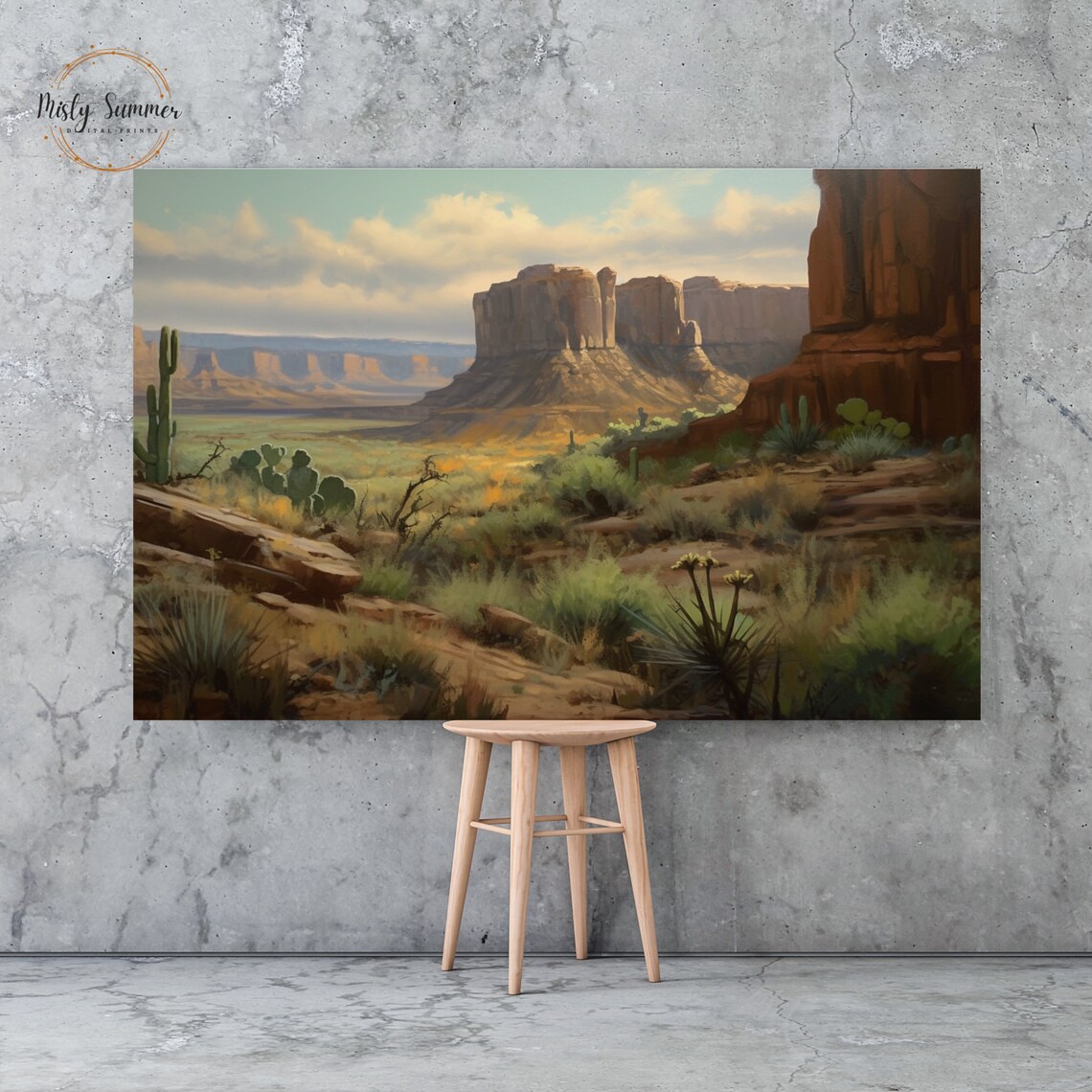 Desert Scene Landscape Art Print, Boho Southwest - Image 3