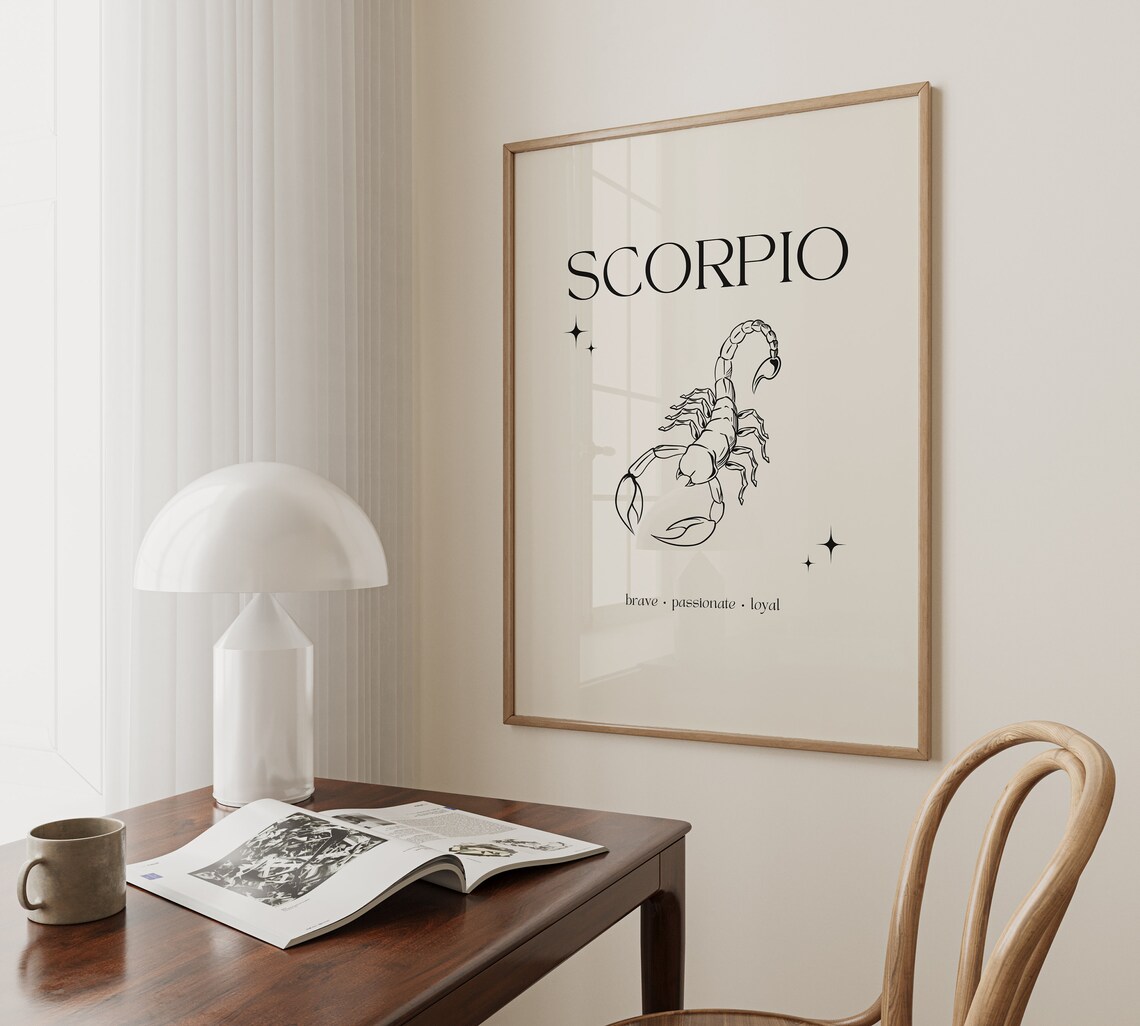Minimalist Scorpio Zodiac Star Sign Art Print - Image 5