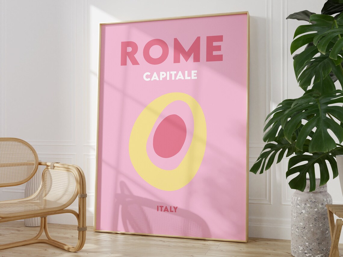 Rome Italy Minimalist Travel Poster, Art Print - Image 3