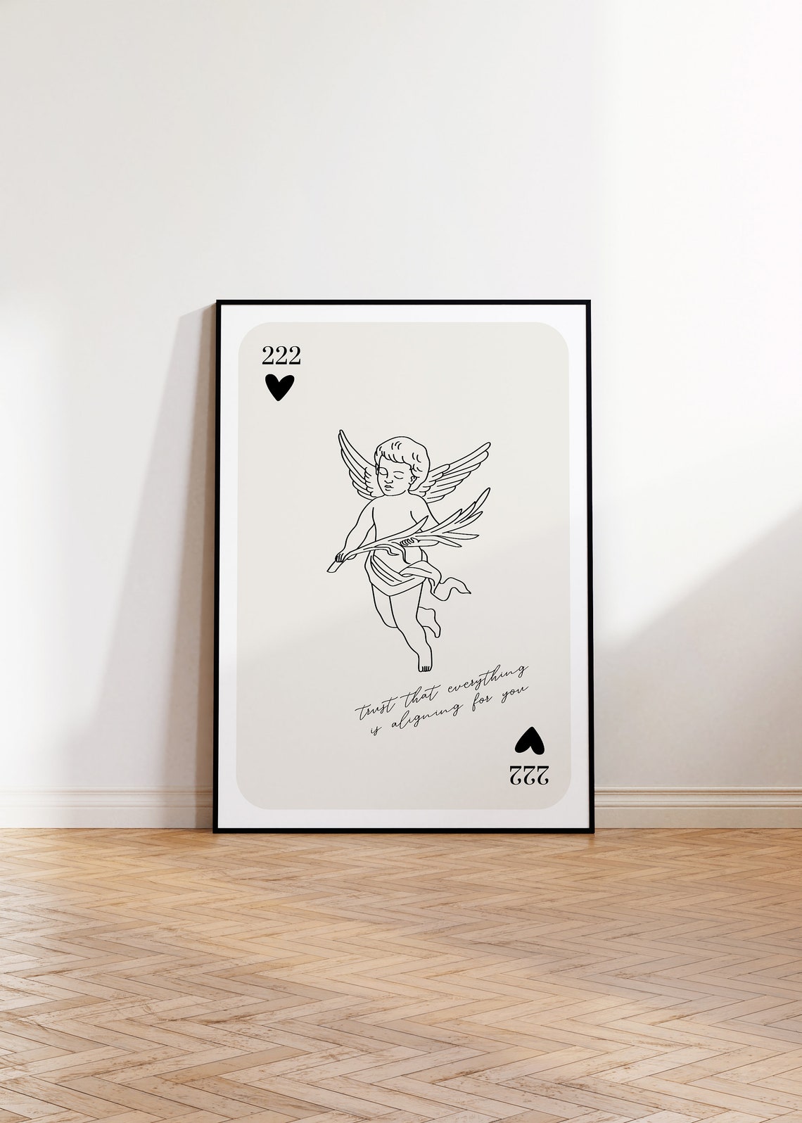 Angel Number 222 Cherub Playing Card Alignment Trust Decor Poster - Image 2