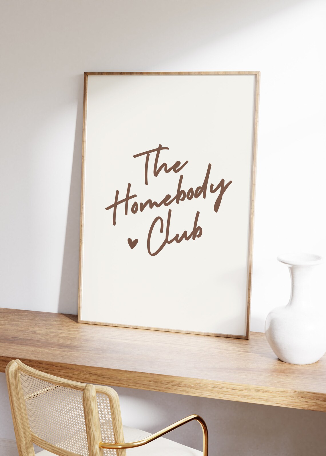 The Homebody Club Brown Trendy Wall Art Print - Image 4