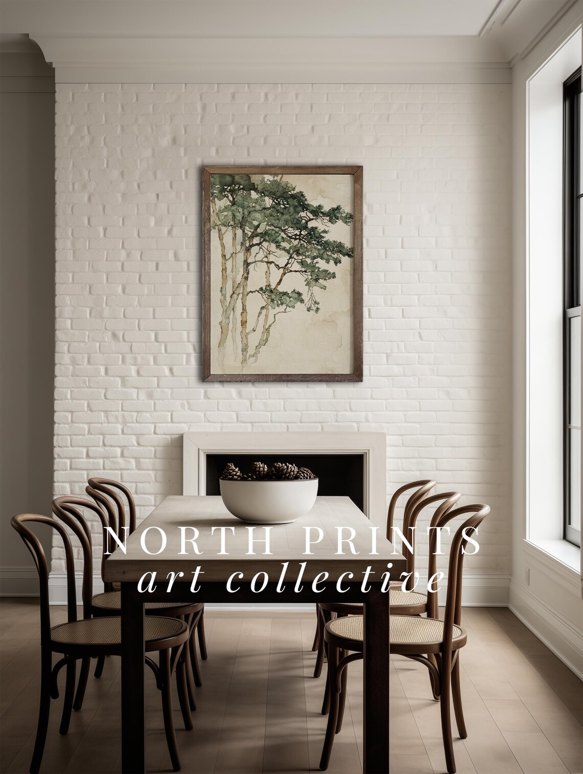 Pine Tree Minimalist Watercolor Art Print - Image 2