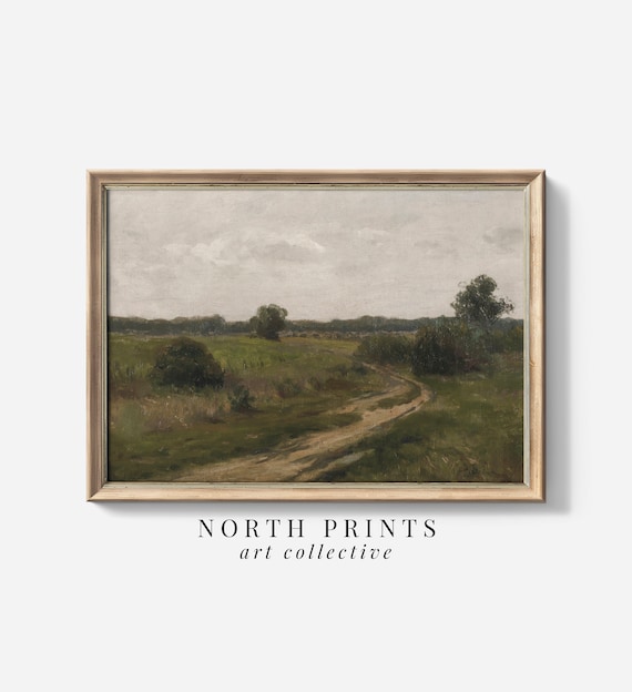 Country Farmhouse Vintage Landscape Art Print