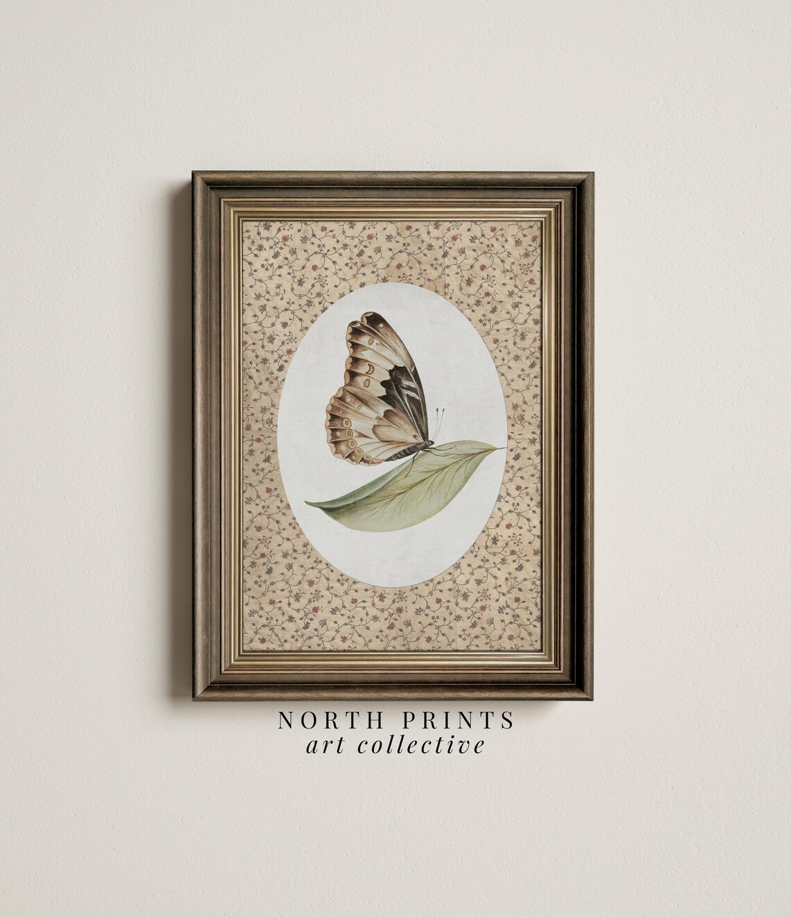 Vintage Butterfly and Moth Art Print, Farmhouse Decor