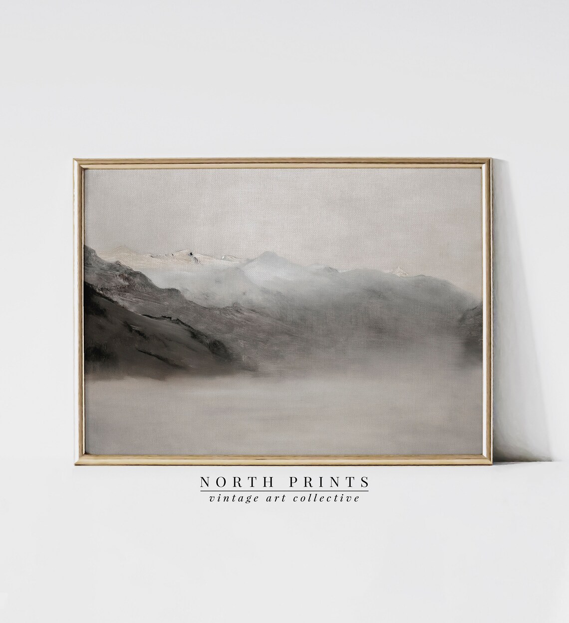 Muted Neutral Mountain Vintage Rustic Alpine Decor