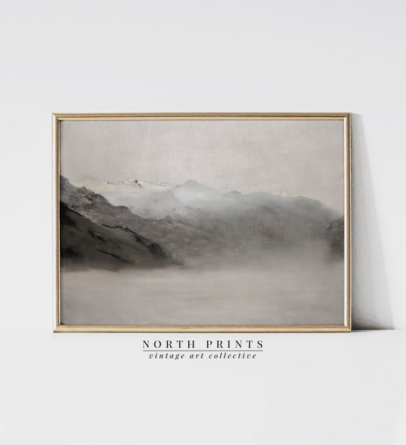 Muted Neutral Mountain Vintage Rustic Alpine Decor