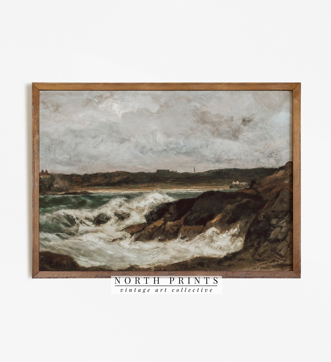 Moody Coastal Vintage Seascape Oil Painting Art Print