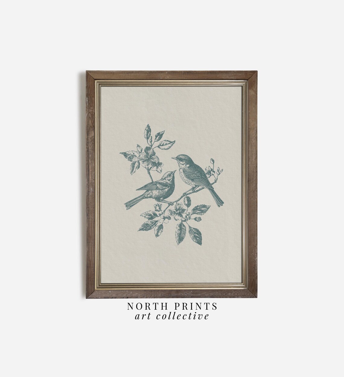 Neutral Blue Birds Print, Minimalist Farmhouse Art Print - Image 3