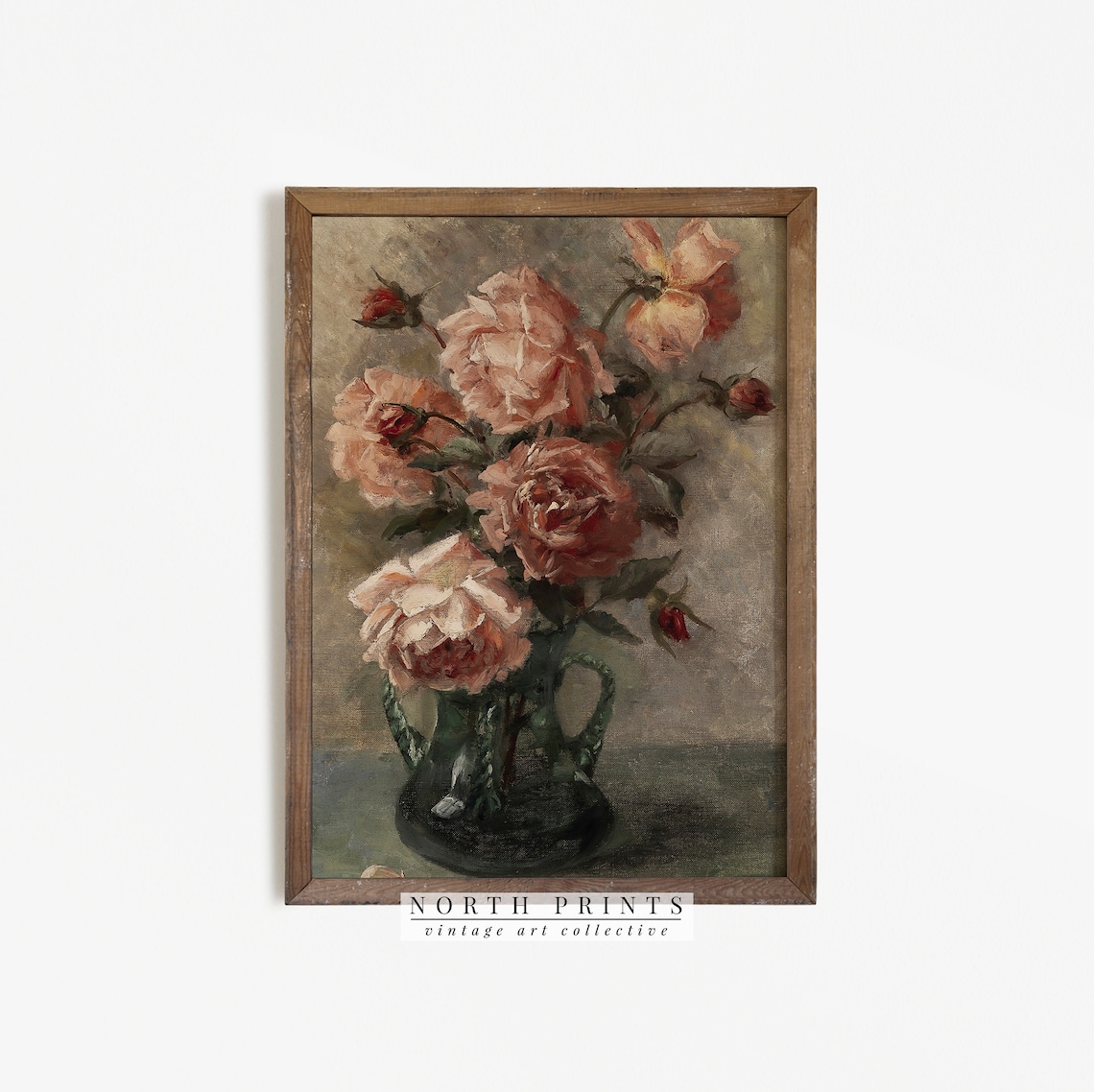 Flower Painting Still Life Roses Vintage Botanical Art