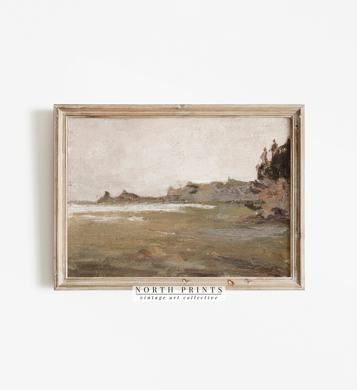 Vintage Muted Landscape Art Print, Neutral Tones - Image 4
