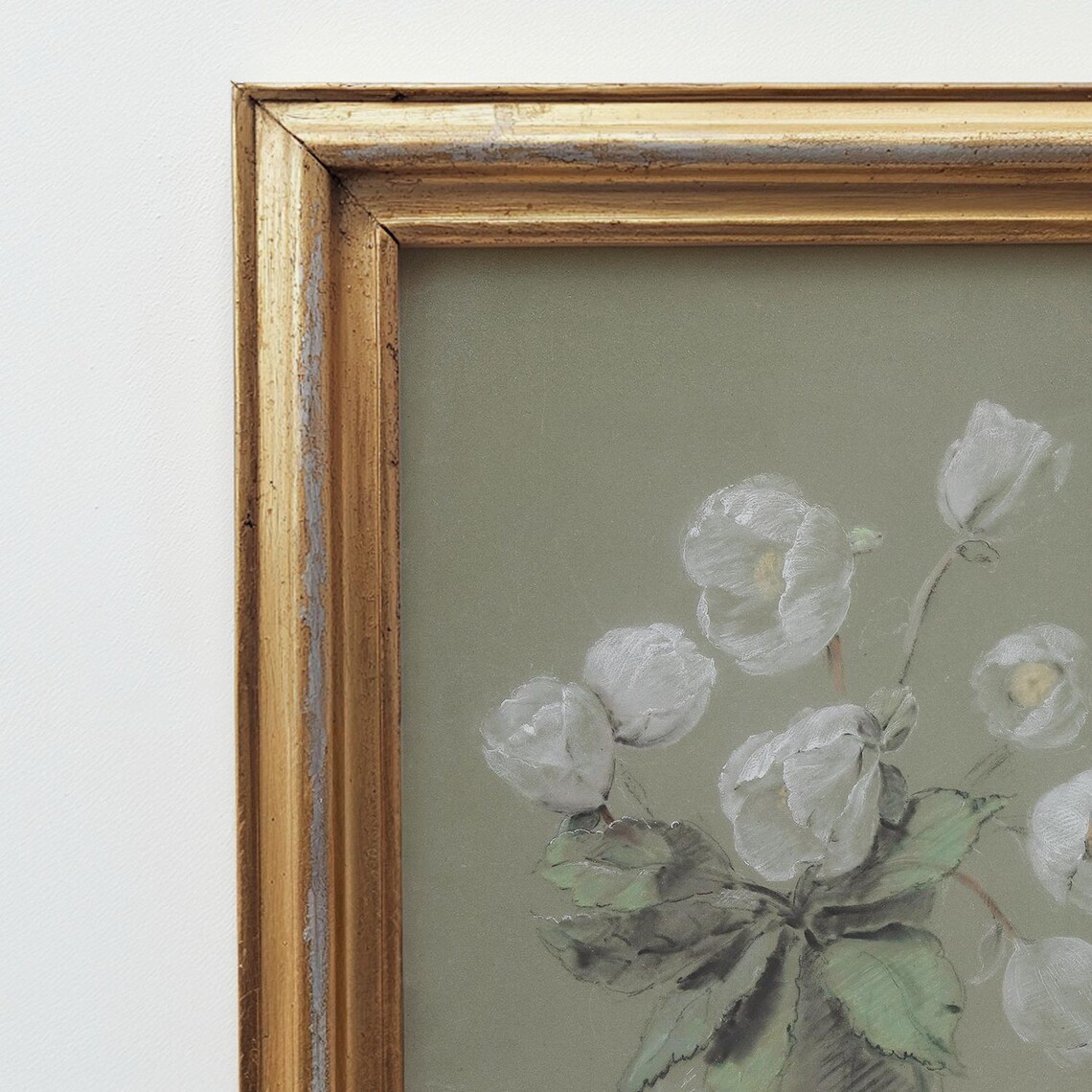 Spring French Tulip Painting Art Print, Muted Green - Image 4