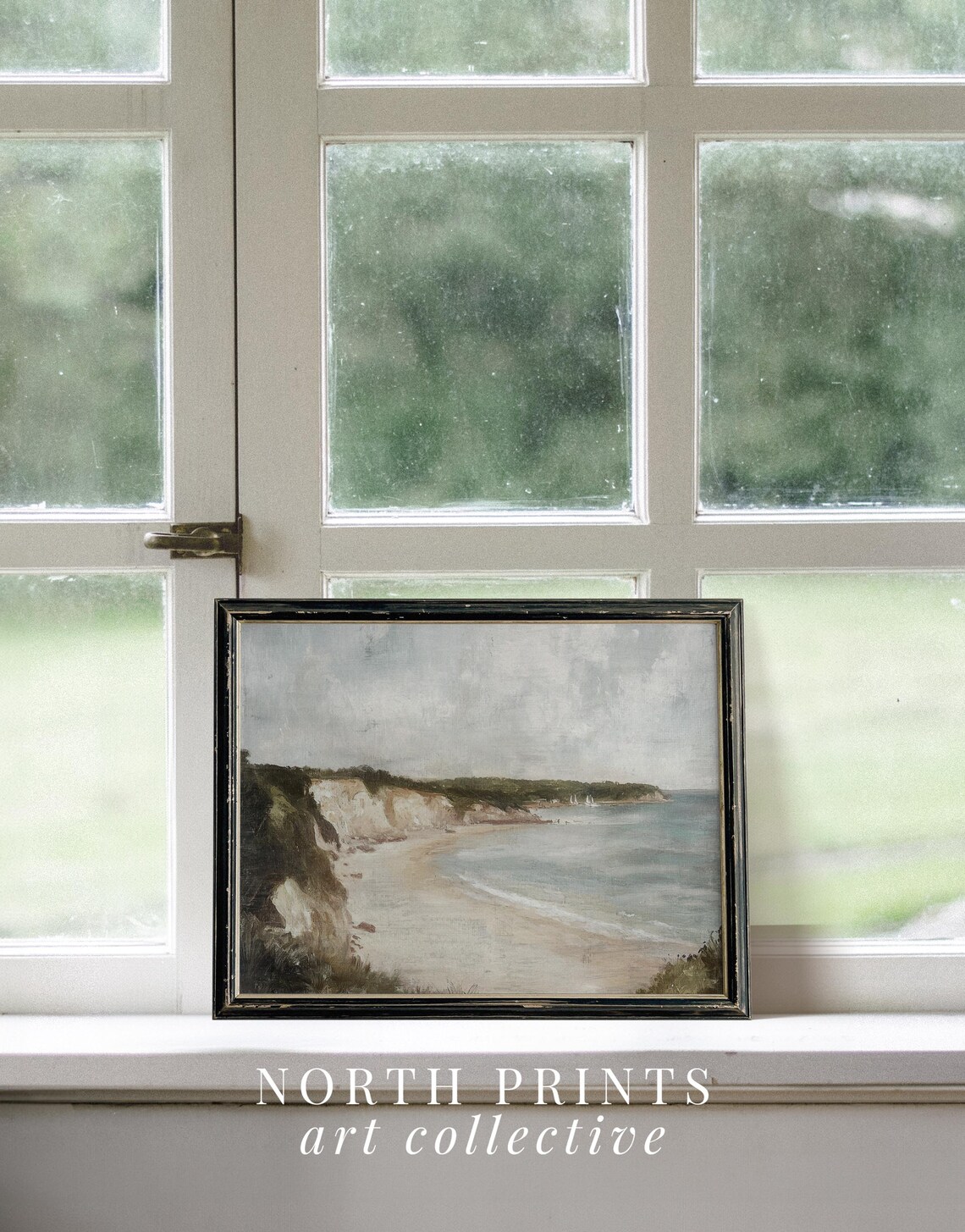 Coastal Cliffs Summer Seaside Neutral Art Print - Image 3
