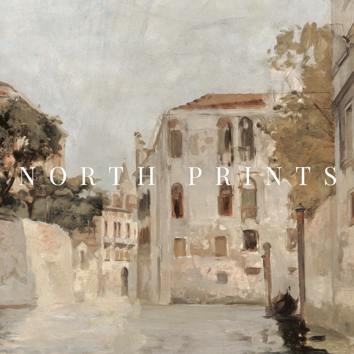Venice Canal Vintage Travel Poster, Neutral Decor - Image 2