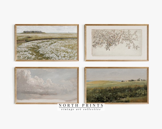 Spring Vintage Landscape Paintings Art Print Bundle