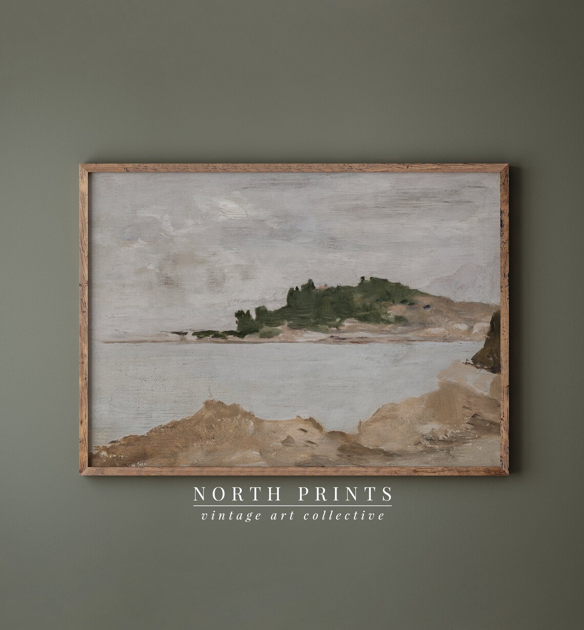Neutral Coastal Vintage Seascape Art Print - Image 3
